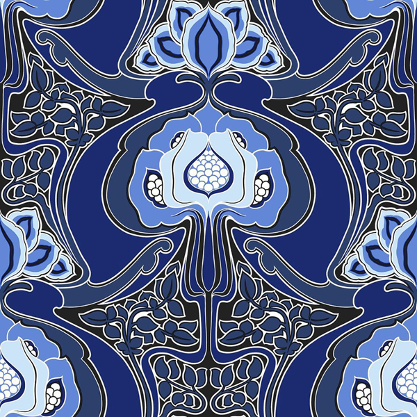 art nouveau flowers wallpaper