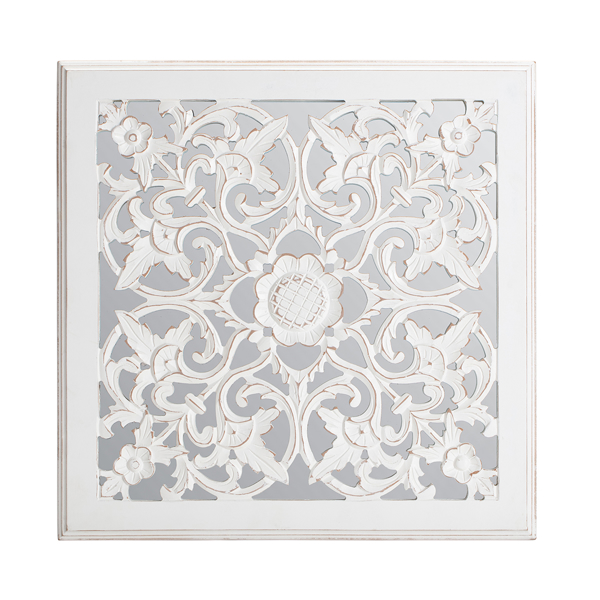 Picture of Maia White Carved Mirrored Medallion