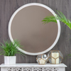 Picture of White 30in Round Carved Frame Mirror