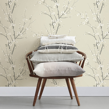Show details for Monterey Ivory Floral Branch Wallpaper
