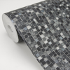 Picture of Ziggy Charcoal Stone Mosaic Wallpaper