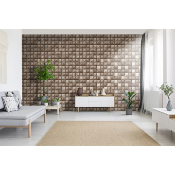Show details for Dax Copper 3D Geometric Wallpaper