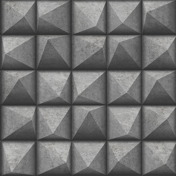 4020-78619 - Dax Black 3D Geometric Wallpaper - by Advantage