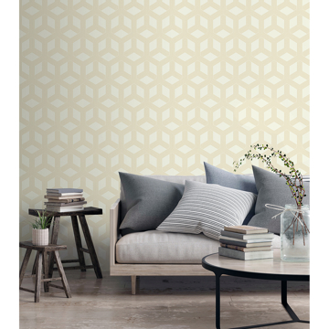 Show details for Xander Cream Glam Geometric Wallpaper