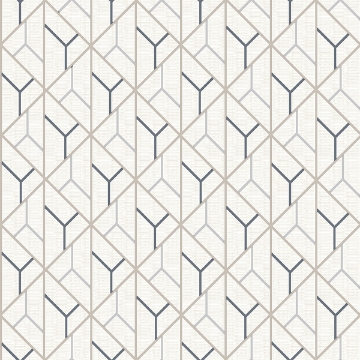 Picture of Wilder Cream Geometric Trellis Wallpaper