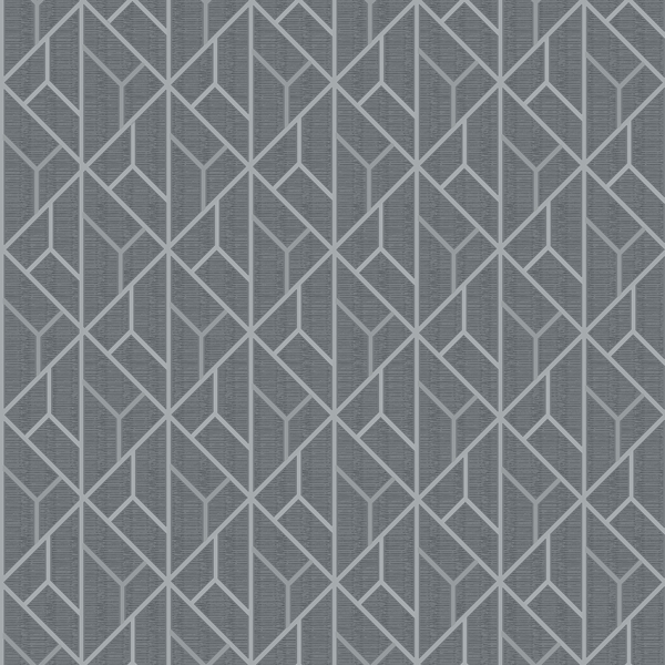 Picture of Wilder Grey Geometric Trellis Wallpaper