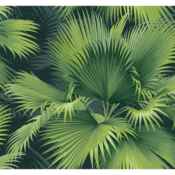 Picture of Summer Palm Dark Green Tropical Wallpaper