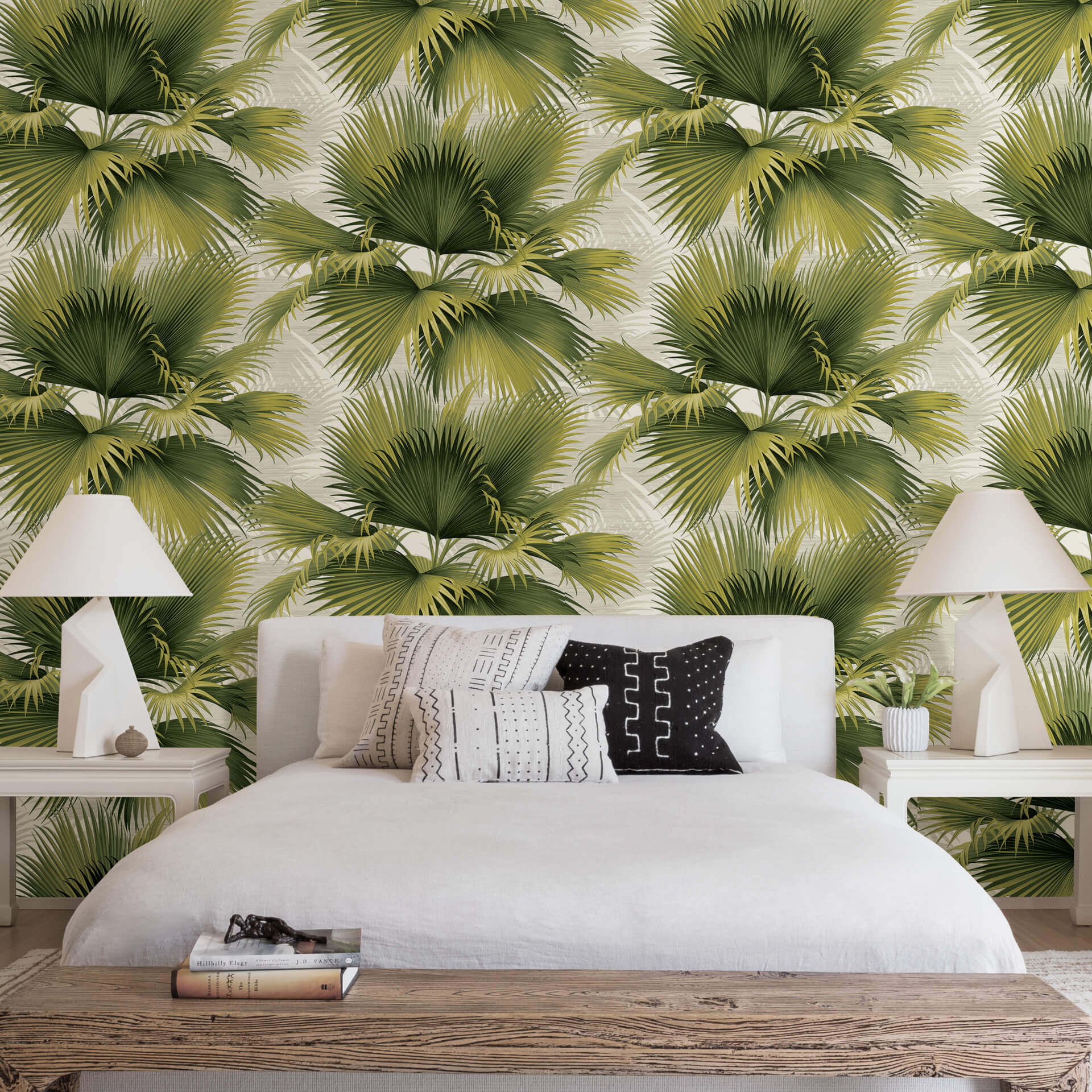2927-40114 - Summer Palm Green Tropical Wallpaper - by A-Street Prints