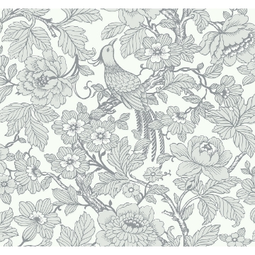 Picture of Beaufort Light Grey Peony Chinoiserie Wallpaper