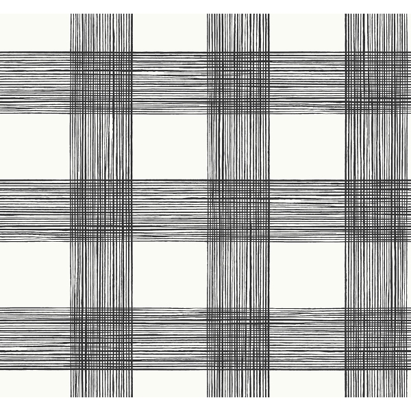 2927-80900 - Scarborough Black Striated Plaid Wallpaper - by A-Street Prints
