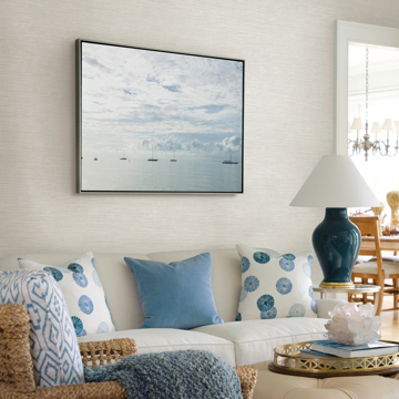 Show details for Tiverton Dove Faux Grasscloth Wallpaper