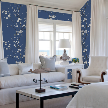 Show details for Monterey Cobalt Floral Branch Wallpaper
