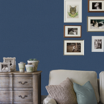 Show details for Tiverton Indigo Faux Grasscloth Wallpaper