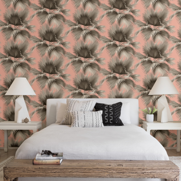 Show details for Summer Palm Blush Tropical Wallpaper
