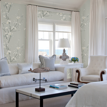 Show details for Monterey Silver Mist Floral Branch Wallpaper