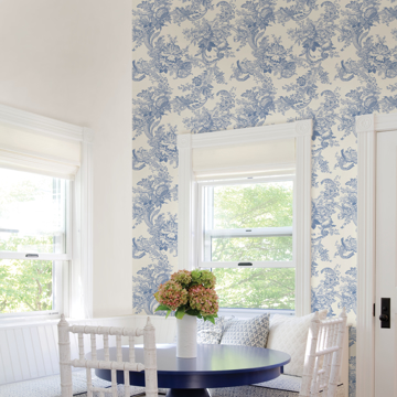 Show details for Carmel Light Blue Baroque Florals Wallpaper