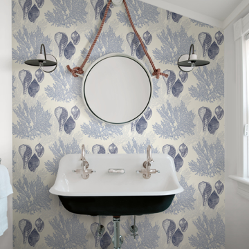 Show details for Nauset Blue Seashell Shores Wallpaper