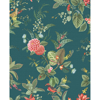 Picture of Floris Teal Woodland Floral Wallpaper