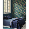 Picture of Floris Teal Woodland Floral Wallpaper