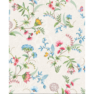 Picture of La Majorelle White Ornate Floral Wallpaper