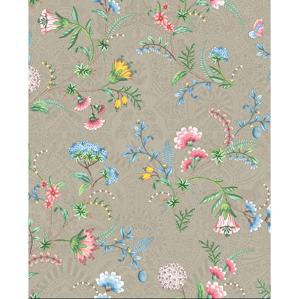 Picture of La Majorelle Khaki Ornate Floral Wallpaper