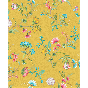 Picture of La Majorelle Yellow Ornate Floral Wallpaper
