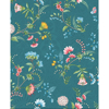 Picture of La Majorelle Teal Ornate Floral Wallpaper