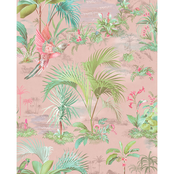 Picture of Calliope Pink Palm Scenes Wallpaper