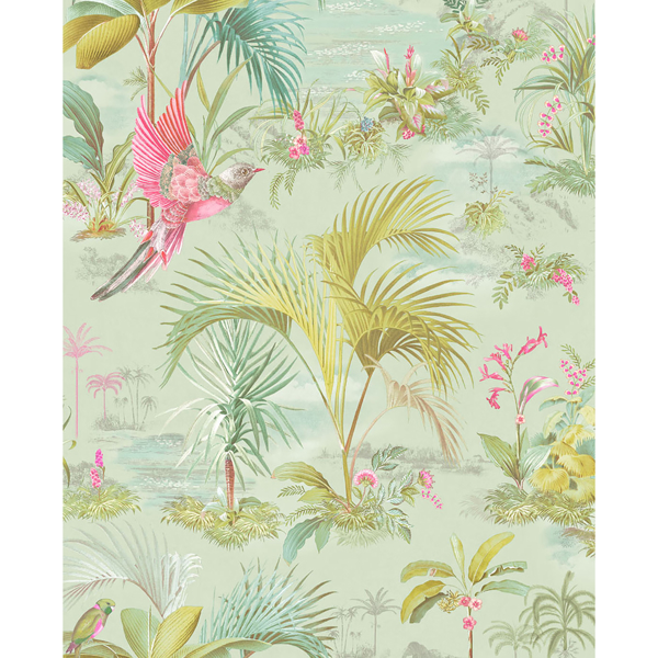 Picture of Calliope Seafoam Palm Scenes Wallpaper
