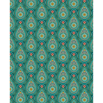 Picture of Garden Party Teal Raindrops Wallpaper