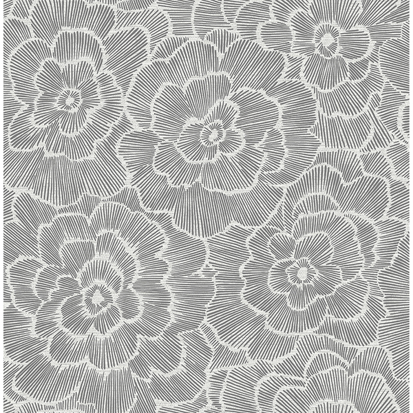 2969-26038 - Periwinkle Grey Textured Floral Wallpaper - by A-Street Prints