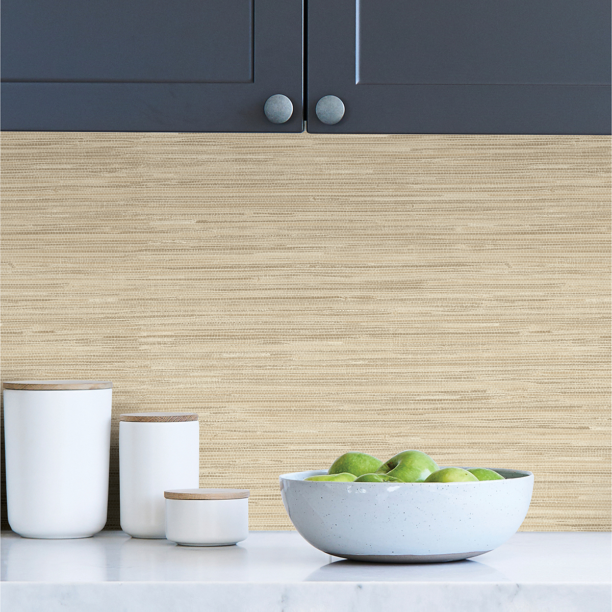 NHS3839 Avery Weave Cream Peel and Stick Wallpaper by InHome