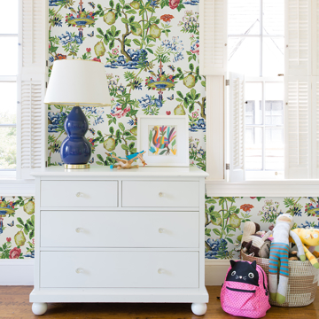 Show details for Bloom Shantung Garden Scalamandre Self Adhesive Wallpaper