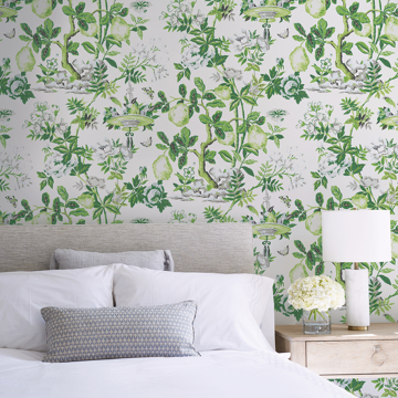 Show details for Verdance Shantung Garden Scalamandre Self Adhesive Wallpaper