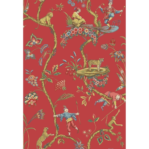 Picture of Tomato Chinoise Exotique Scalamandre Self Adhesive Wallpaper