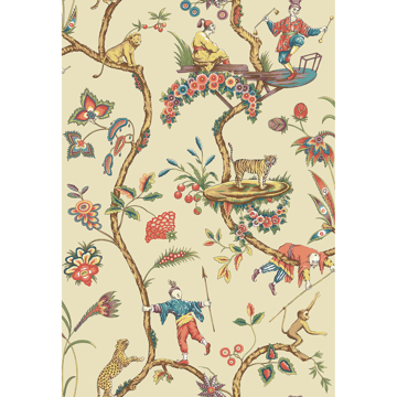 Show details for Ecru Chinoise Exotique Scalamandre Self Adhesive Wallpaper