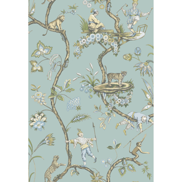 Show details for Robin Egg Chinoise Exotique Scalamandre Self Adhesive Wallpaper