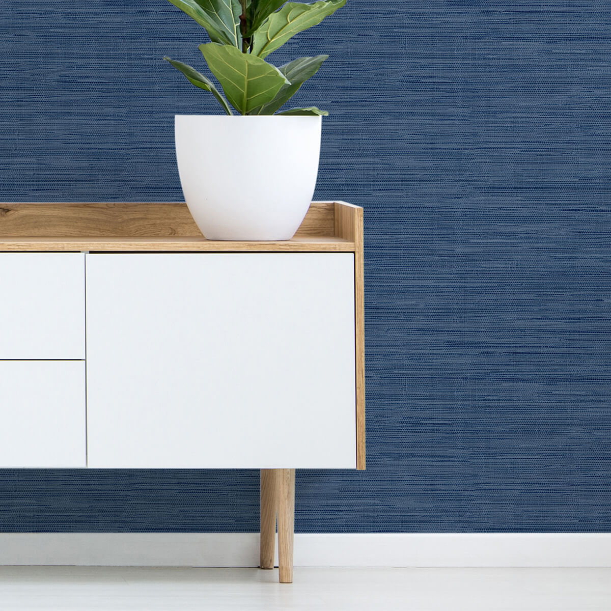 NHS3837 - Avery Weave Navy Peel and Stick Wallpaper - by InHome