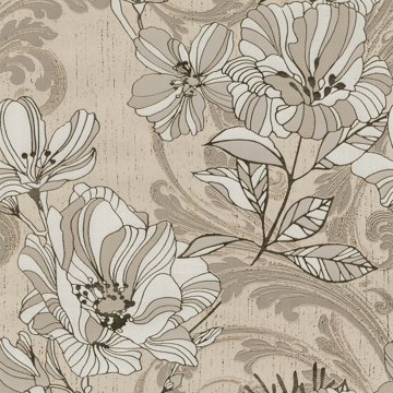Show details for Selene Gold Mucha Floral Wallpaper