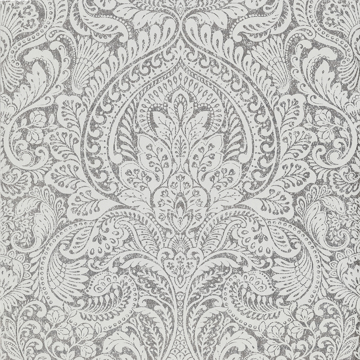 Show details for Artemis Silver Floral Damask Wallpaper