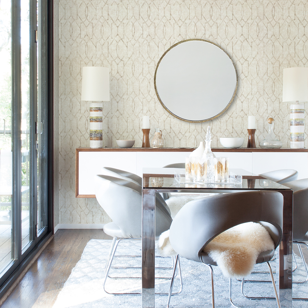 401986448 Ziva Cream Trellis Wallpaper by AStreet Prints