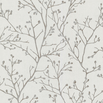 Show details for Koura Silver Budding Branches Wallpaper