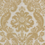 Picture of Shadow Khaki Flocked Damask Wallpaper