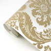 Picture of Shadow Khaki Flocked Damask Wallpaper