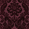 Picture of Shadow Merlot Flocked Damask Wallpaper