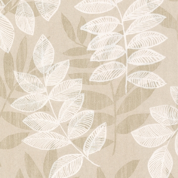 Picture of Chimera Champagne Flocked Leaf Wallpaper