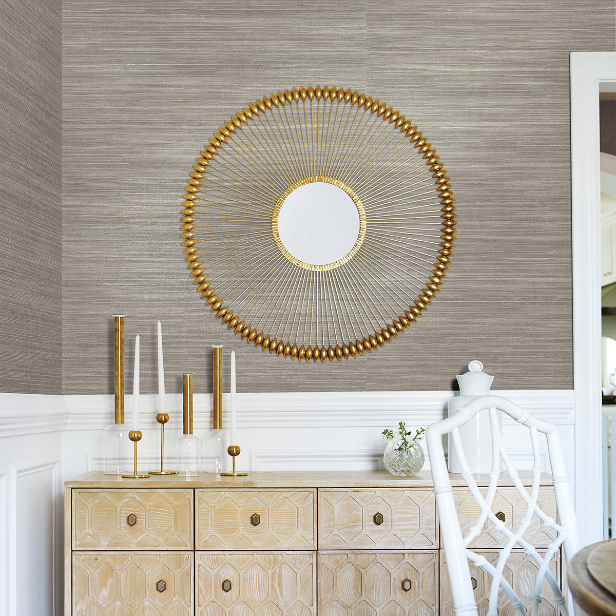 282980037 Tagum Grey Grasscloth Wallpaper by A Street Prints