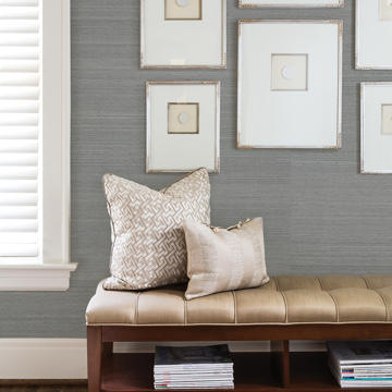 Show details for Binan Grey Grasscloth Wallpaper
