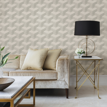 Show details for Y Knot Light Grey Geometric Texture Wallpaper