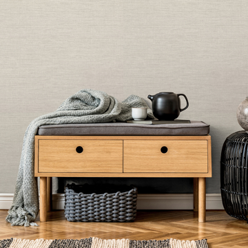 Show details for Essence Cream Linen Texture Wallpaper